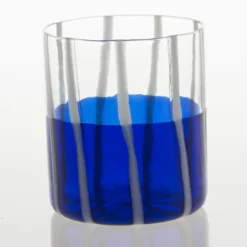 Bicchiere blu e trasparente Mezzo e Mezzo