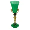 Bicchiere con stelo verde e oro Tipetto #1