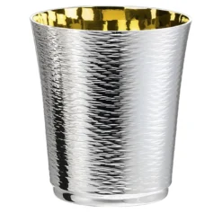 Bicchiere da shot in ottone argentato e dorato Ishram