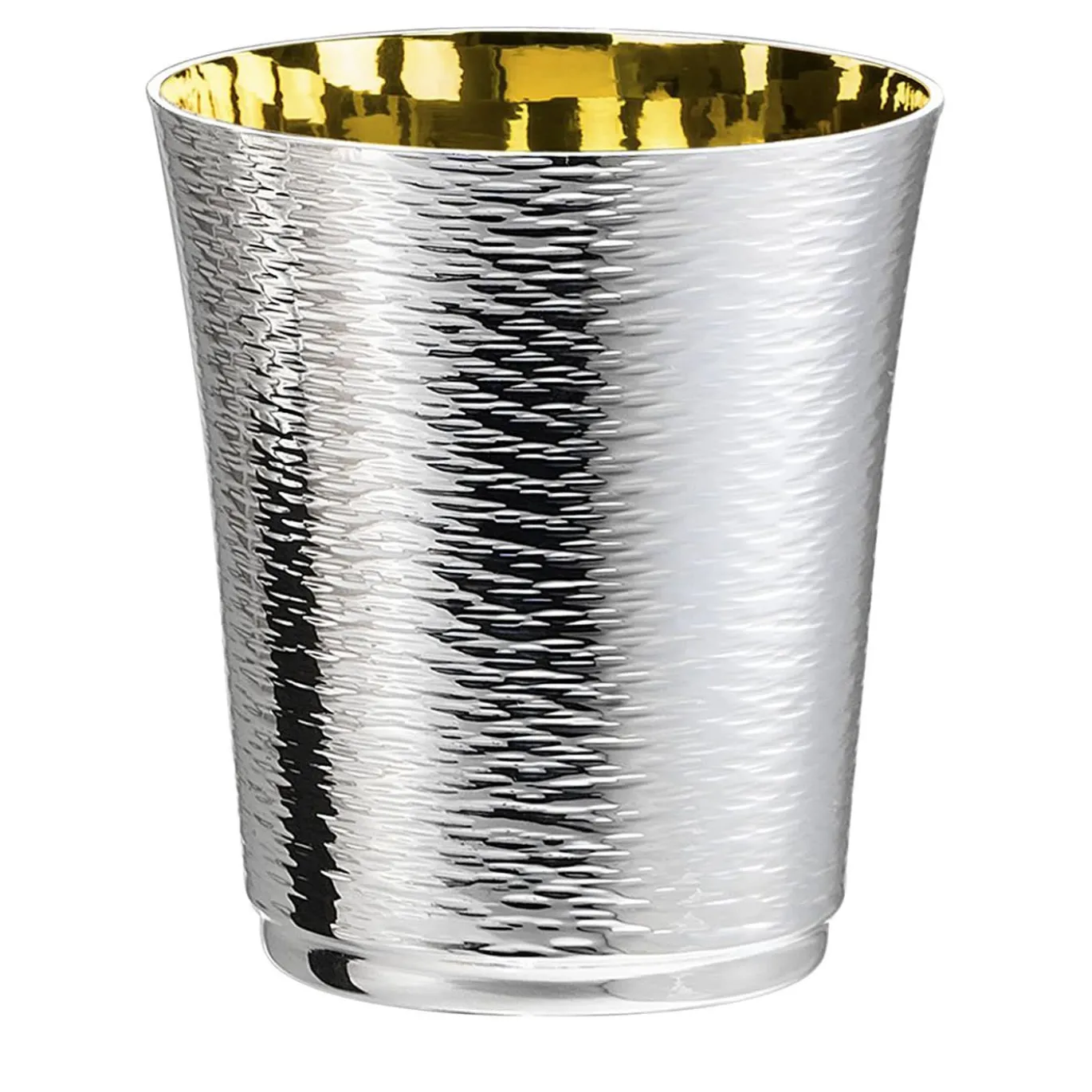Bicchiere da shot in ottone argentato e dorato Ishram