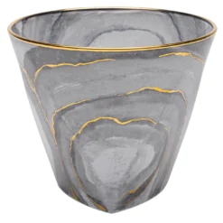 Bicchiere in marmo grigio di Carrara