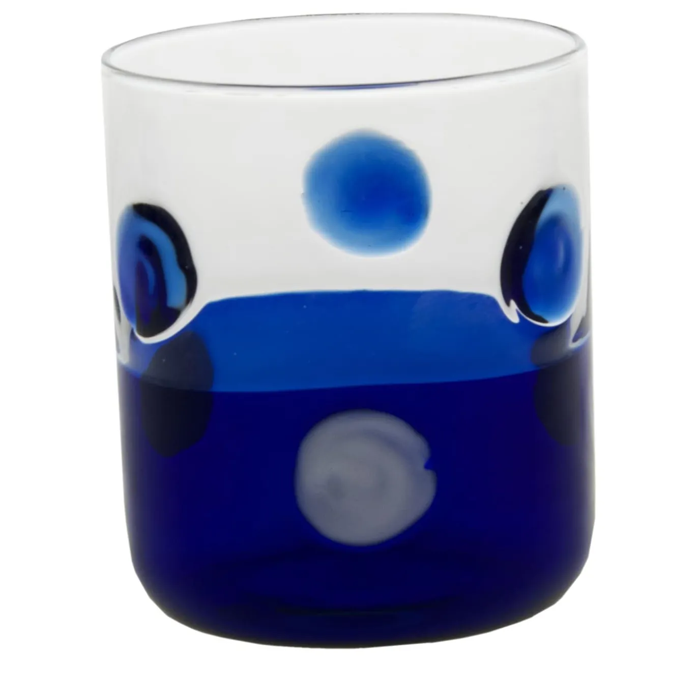 Bicchiere Mezzo & Mezzo Bolle blu