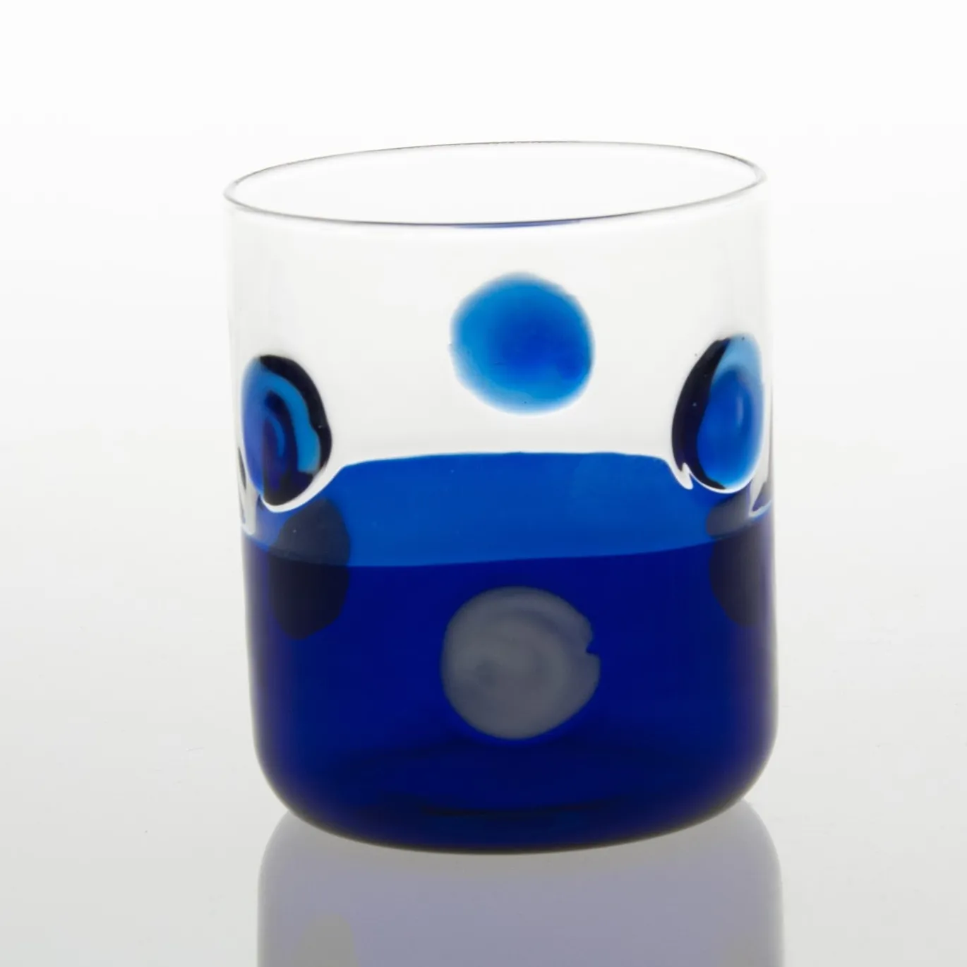 Bicchiere Mezzo & Mezzo Bolle blu