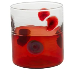 Bicchiere Mezzo & Mezzo Bolle Rosso Vetro