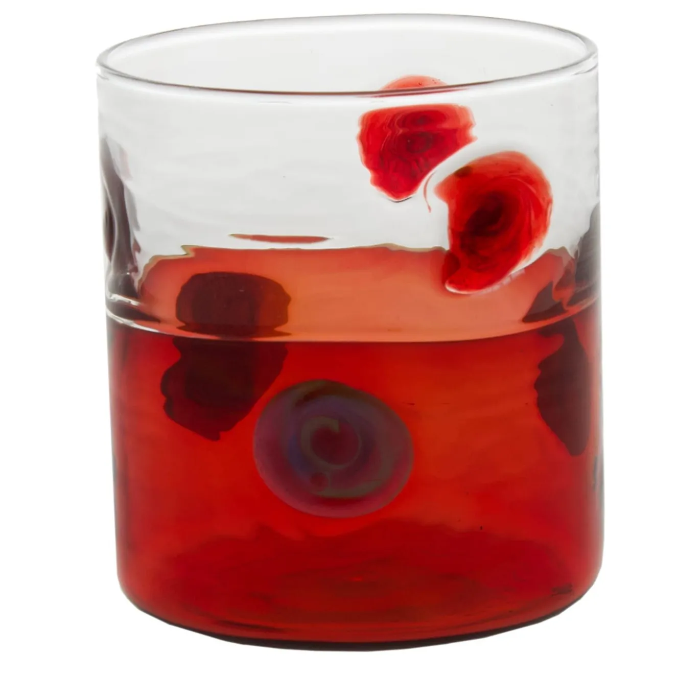 Bicchiere Mezzo & Mezzo Bolle Rosso Vetro