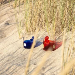 Bicchiere Mezzo & Mezzo Bolle Rosso Vetro