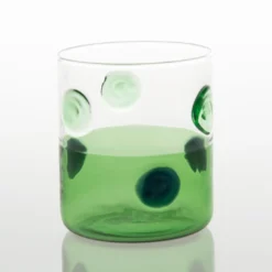 Bicchiere Mezzo & Mezzo Bolle Verde Vetro
