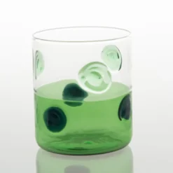 Bicchiere Mezzo & Mezzo Bolle Verde Vetro
