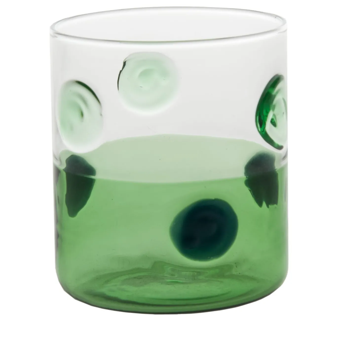 Bicchiere Mezzo & Mezzo Bolle Verde Vetro