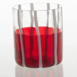 Bicchiere rosso e trasparente Mezzo e Mezzo
