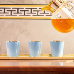Bicchiere tumbler Arquo 2 azzurro e oro