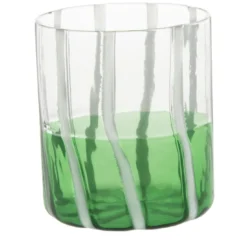 Bicchiere verde e trasparente Mezzo e Mezzo