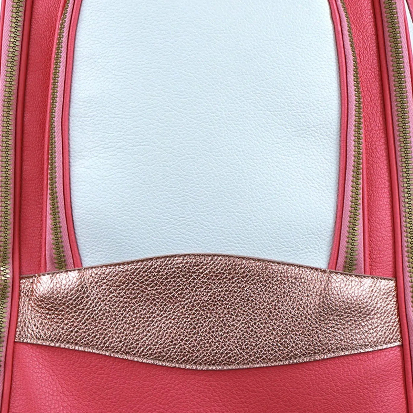 Borsa da golf Imperiale in pelle bianca e rosa