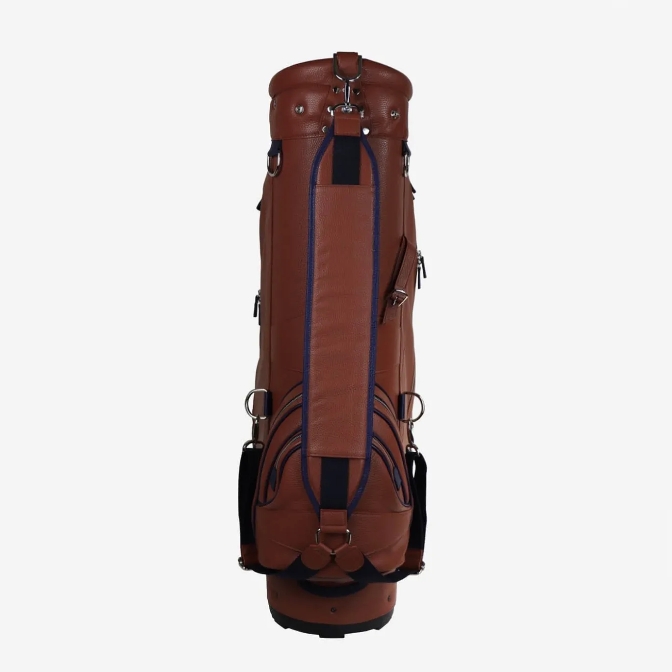 Borsa da golf Imperiale in pelle marrone e blu