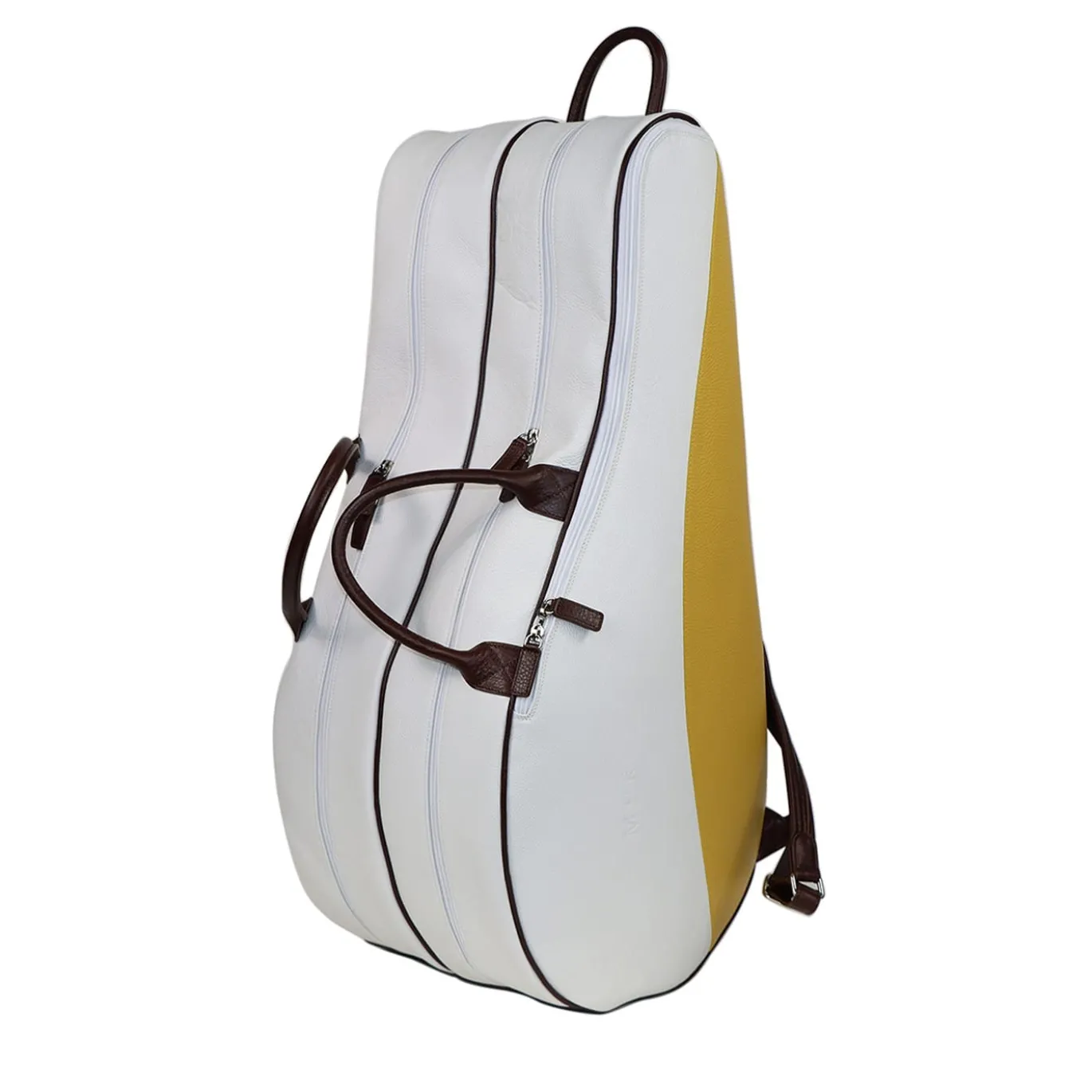 Borsa da tennis bianca e marrone
