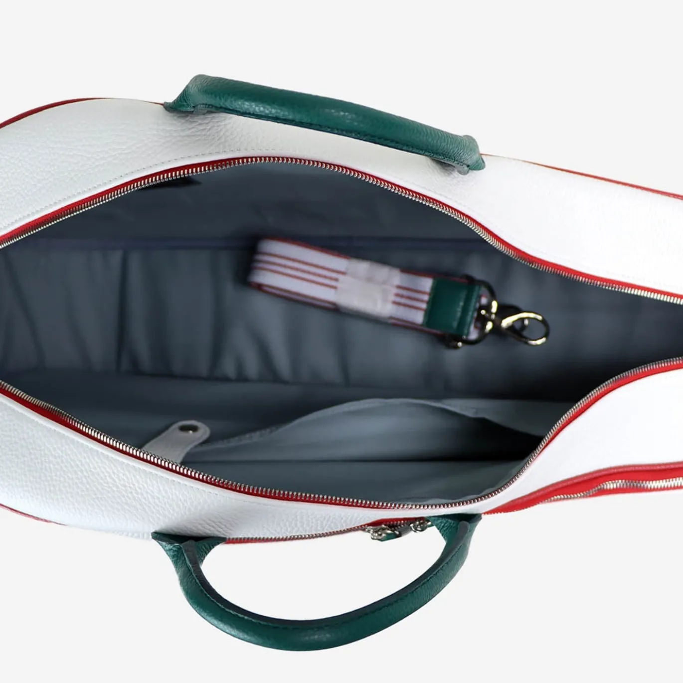 Borsa da tennis classica rossa e bianca