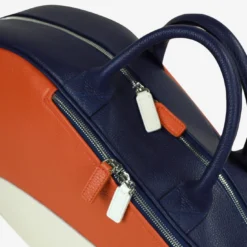 Borsa da tennis Original in pelle arancione/bianco/blu