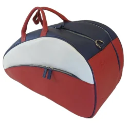 Borsa in pelle rossa bianca e blu per Padel e Pickleball
