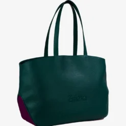 Borsa Shopper English Slam Verde e Viola