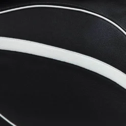 Borsa sportiva in bianco e nero con tasca a forma di racchetta da tennis