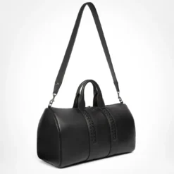 Borsone in pelle nera