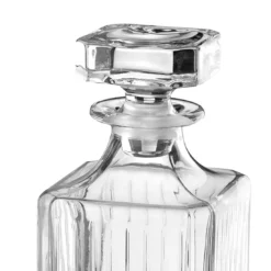 Bottiglia da liquore in cristallo con base placcata argento