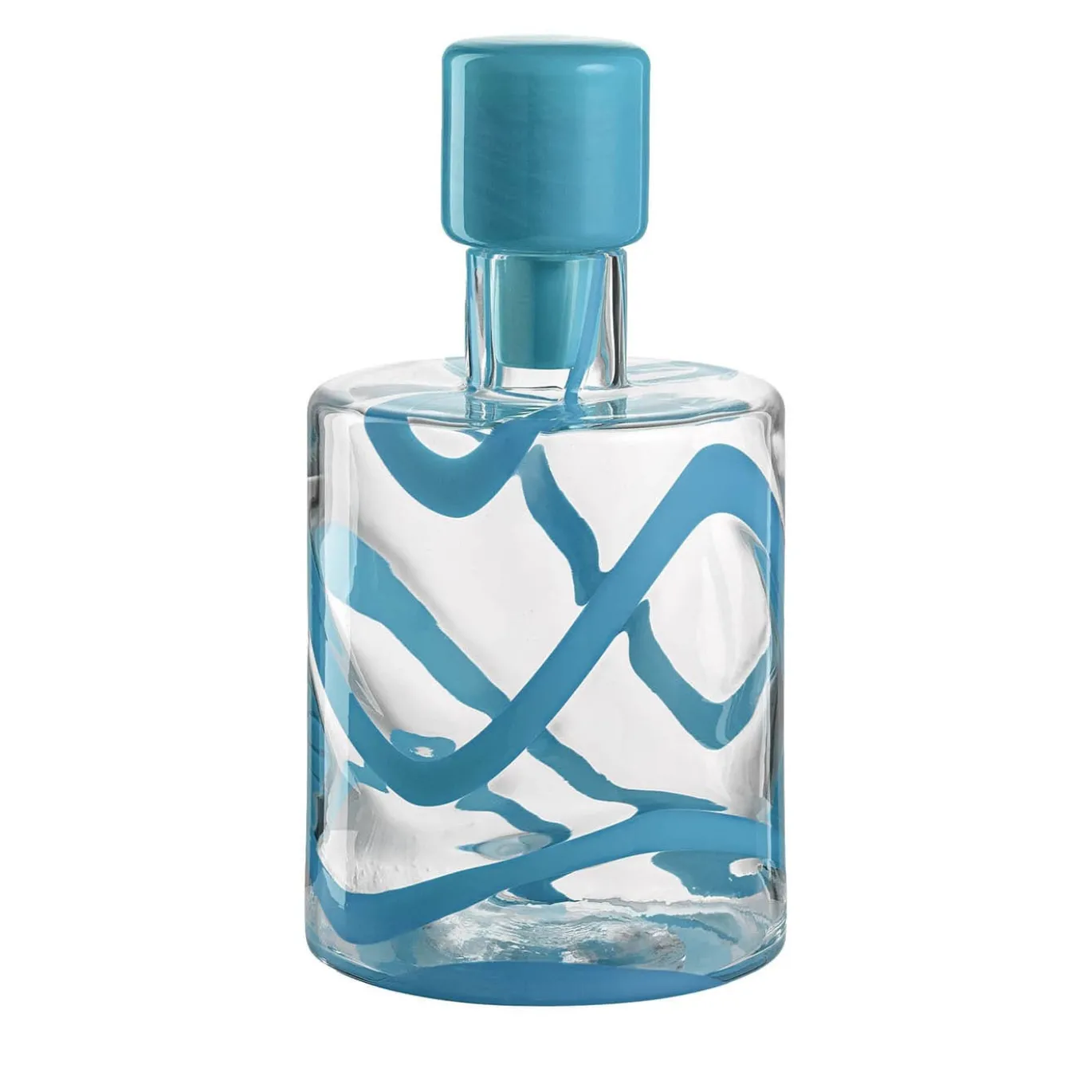 Bottiglia in vetro Murano Cyrcus Esse Azzurro Chiaro e Trasparente