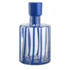 Bottiglia in vetro Murano Cyrcus Striped Blu e Trasparente