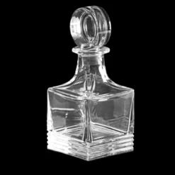 Bottiglia per whisky in cristallo a coste Cubo