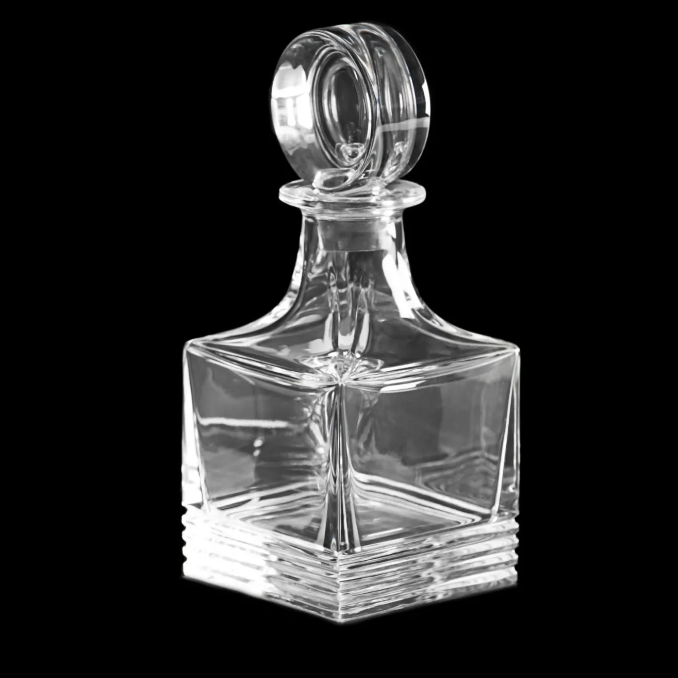 Bottiglia per whisky in cristallo a coste Cubo