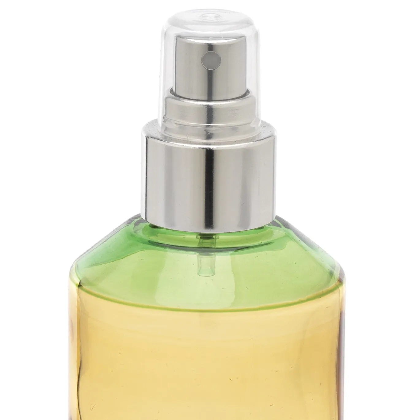 Bottiglia spray Fragranze in vetro verde e giallo