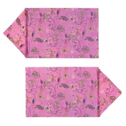 Bouquet Set di 2 tovagliette e tovaglioli rettangolari rivestiti di rosa