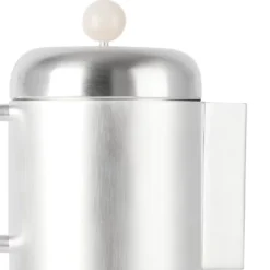 Bricco da caffè Simple in ottone placcato argento con pietra rosa