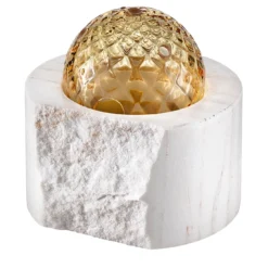 Bruciaincenso Dome of Rock in Vetro di Murano Dorato e Marmo Palissandro