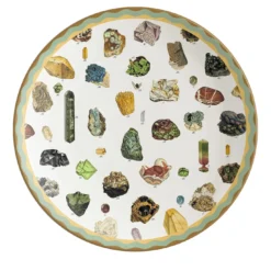 Cabinet De Curiosités Piatto da portata in porcellana con minerali