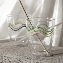 Cabinet De Curiosités Set di 6 bicchieri da acqua con onde colorate