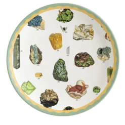 Cabinet De Curiosités Set di 2 piatti da dessert in porcellana con minerali
