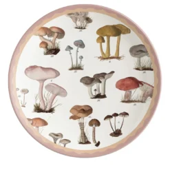 Cabinet De Curiosités Set di 2 piatti da dessert in porcellana con funghi