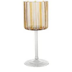 Calice da vino ambrato a righe