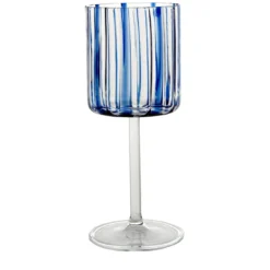 Calice da vino a righe blu