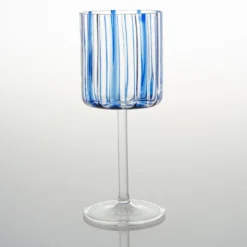 Calice da vino a righe blu