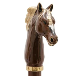 Calzascarpe in Ottone Smaltato e Legno Marrone