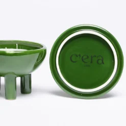 Candela in Ceramica Verde Erba Wok