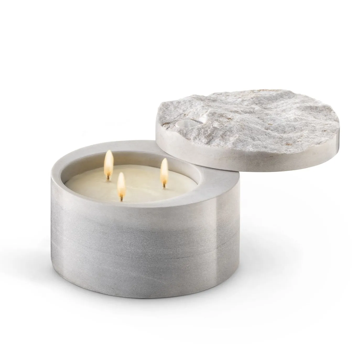 Candela Moon Phase in pietra di granito bianca