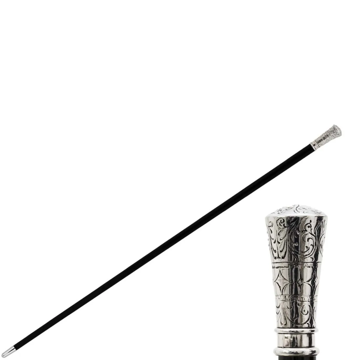 Canna classica dritta d'argento