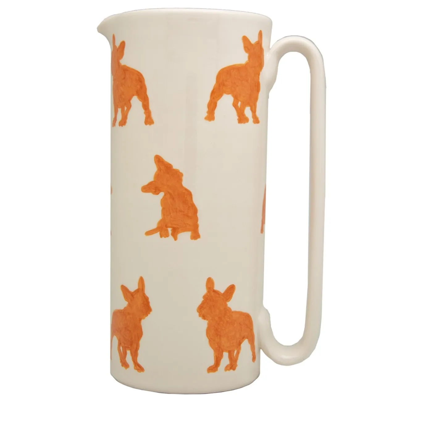 Caraffa in ceramica arancione Serlio French Bulldog