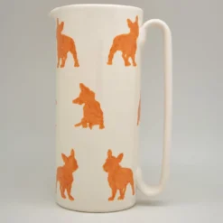 Caraffa in ceramica arancione Serlio French Bulldog