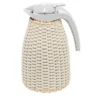 Caraffa termica Arles in pelle bianca e rattan