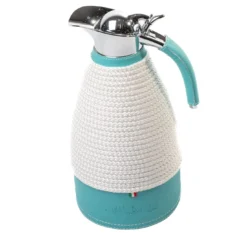 Caraffa termica grande da 2 l in turchese e bianco