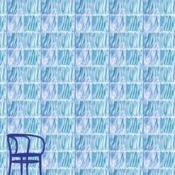 Carta da parati a strisce blu e verde